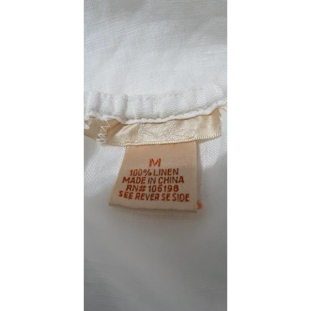 Kiko Women’s White Top  100% Linen Size M  Brand New # 144 - Picture 4 of 8